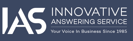 innovative answering service white logo